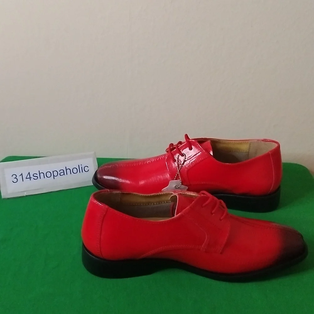 Boys Two Toned Red Dress Shoes
